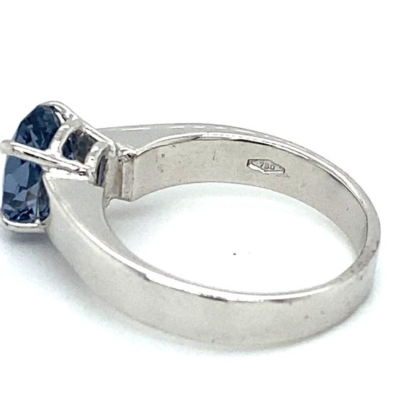 Certified Blue Spinel 2.15ct Solid 18K Gold Ring - Picture 5 of 8